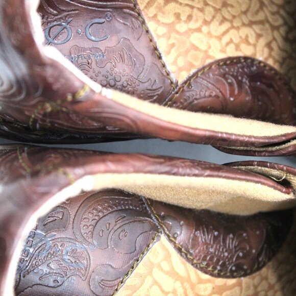 BOC Born Women's Brown Embossed Clogs Peggy C45789 Size 9M US/40.5 EU - Picture 6 of 8